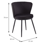 Cadeira Nanda Base Preta - Vede Escuro