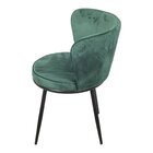 Cadeira Nanda Em Veludo Verde Escuro E Base Preta Verde Escuro