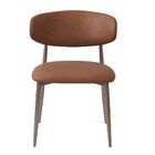 Cadeira Napoli Base Champagne - Pu Caramelo