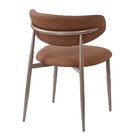 Cadeira Napoli Base Champagne - Pu Caramelo