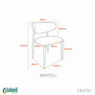 Cadeira Napoli Base Champagne - Pu Caramelo