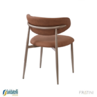 Cadeira Napoli Base Champagne - Pu Caramelo