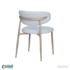 Cadeira Napoli Base Champagne - Tecido Cinza