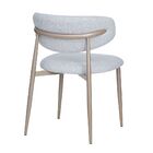 Cadeira Napoli Base Champagne - Tecido Cinza