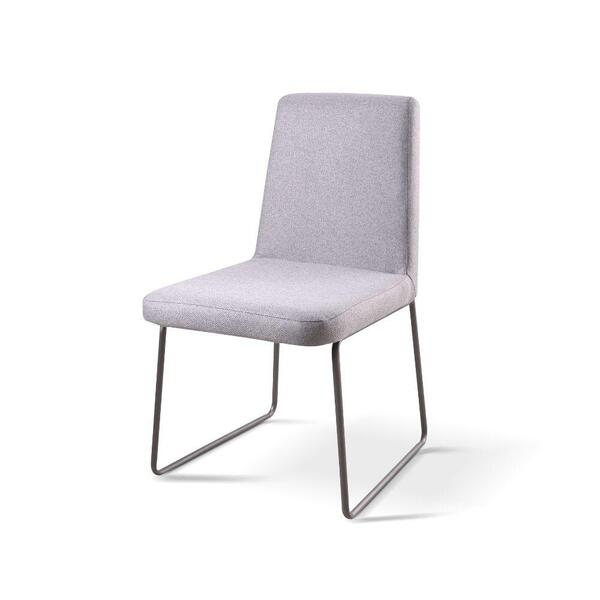 Cadeira Neat Em Linho Cinza E Pés Em Metal Grafite