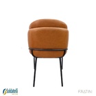 Cadeira Nevada Estofada Com Base Em Aço Carbono Caramelo