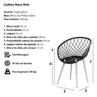 Cadeira Nova Web Branca Base Metal Sala Cozinha Jantar