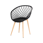 Cadeira Nova Web Preta Base Metal Sala Cozinha Jantar