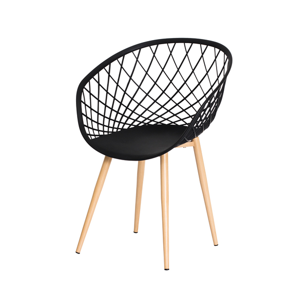 Cadeira Nova Web Preta Base Metal Sala Cozinha Jantar