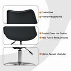 Cadeira Office Base Cromada Com Rodizio Giratória Saarinen Pr