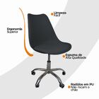 Cadeira Office Base Cromada Com Rodizio Giratória Saarinen Pr