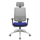 Cadeira Office Brizza Tela Cinza Com Encosto Assento Aero Azu