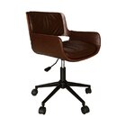 Cadeira Office Couro Pu Marbella Preto Marrom Mocha