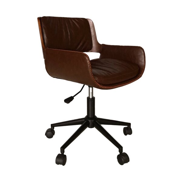 Cadeira Office Couro Pu Marbella Preto Marrom Mocha