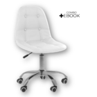 Cadeira Office Eiffel Botonê Ajustável Base Giratória - Branco