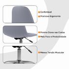 Cadeira Office Eiffel Botonê Ajustável Base Giratória - Cinza