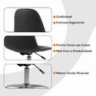 Cadeira Office Eiffel Botonê Ajustável Base Giratória - Preta