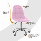 Cadeira Office Eiffel Botonê Ajustável Base Giratória - Rosa