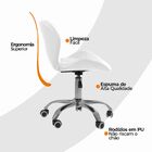 Cadeira Office Eiffel Slim Ajustável Base Giratória - Branco