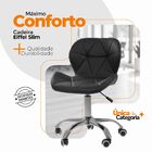 Cadeira Office Eiffel Slim Com Base Giratória E Ajustável - P