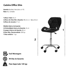 Cadeira Office Eiffel Slim Com Estofado De Couro Sintético Br