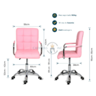 Cadeira Office Gomos Ergonômica Com Ajuste De Altura Rosa Cla