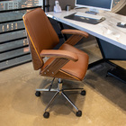 Cadeira Office Lisboa Marrom Para Escritório Base Giratória C