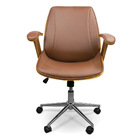 Cadeira Office Lisboa Marrom Para Escritório Base Giratória C