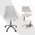 Cadeira Office Oficial Cromada Rodízio Girat Saarinen Branco