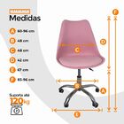 Cadeira Office Oficial Cromada Rodízio Giratór Saarinen Rosa