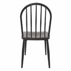 Cadeira Oslo Preta Ferro E Assento De Madeira Sala De Jantar