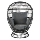 Cadeira Oval Aço Juno 97x113x147cm Cinza Naterial