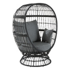 Cadeira Oval Aço Juno 97x113x147cm Cinza Naterial