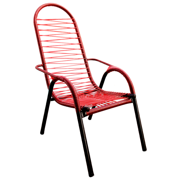 Cadeira Para Area Externa De Fio Único Vermelha Luxo Adulta