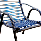 Cadeira Para Area Externa Luxo Adulta Azul E Prata Fio Duplo