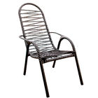 Cadeira Para Area Externa Luxo Adulta Prata E Preto Fio Duplo