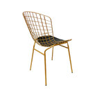 Cadeira Para Cozinha Bertoia Cor Dourado Fosco Assento Preto