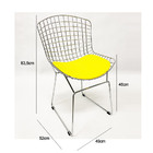 Cadeira Para Cozinha Bertoia Cromada Assento Amarelo Aço Maci
