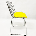 Cadeira Para Cozinha Bertoia Cromada Assento Amarelo Aço Maci