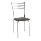 Cadeira Para Cozinha Com Assento Estofado 421  Cromado/preto