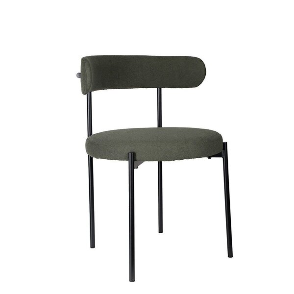 Cadeira Para Cozinha Em Aço Estofada Serena Verde Oliva / Pre