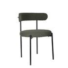 Cadeira Para Cozinha Em Aço Estofada Serena Verde Oliva / Pre