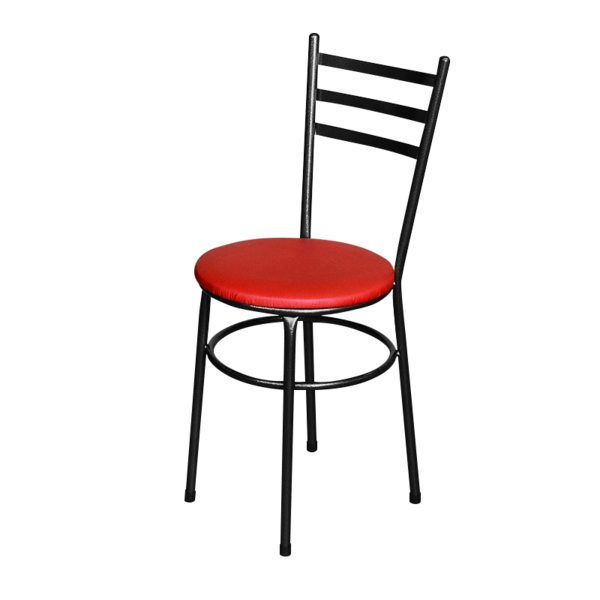 Cadeira Para Cozinha Epoxi Craqueada Assento Estofado - Verme