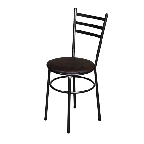 Cadeira Para Cozinha Epoxi Preta Craqueada Marrom