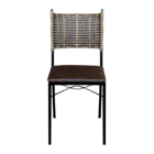 Cadeira Para Cozinha Preta Ratan Cappuccino Assento Estofado