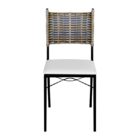 Cadeira Para Cozinha Preta Ratan Cappuccino Assento Estofado
