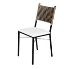 Cadeira Para Cozinha Preta Ratan Cappuccino Assento Estofado