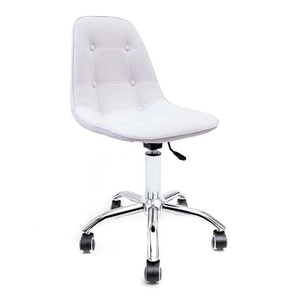 Cadeira Para Escritã³rio Base Cromada Botone-empório  - Branco