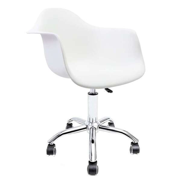 Cadeira Para Escritã³rio Base Em  Aã§o Arm-empório  - Branco
