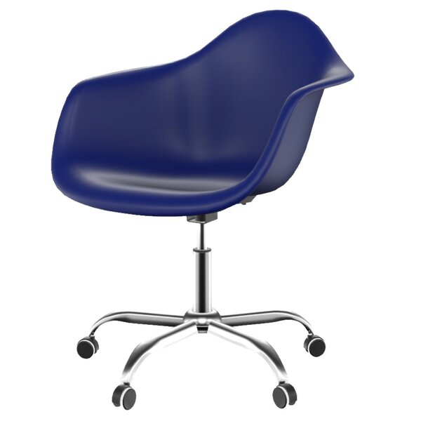 Cadeira Para Escritório Arm Base Cromada Dsw-m Office Azul Bic